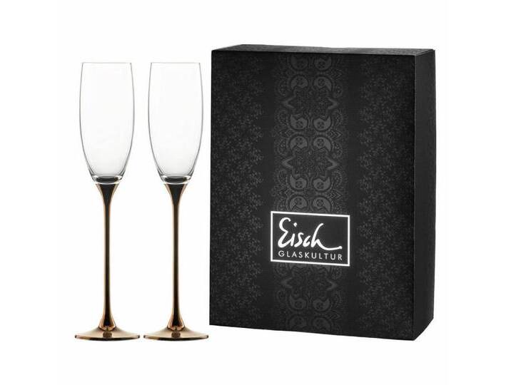 Eisch Germany Sektglas 2er Set Kupfer Champagner Exklusiv, Kristallglas, braun von Eisch