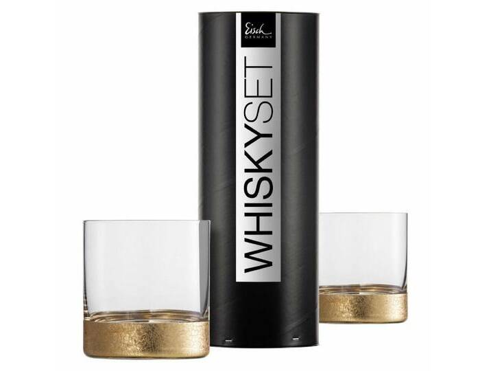 Eisch Germany Whiskyglas 2er Set Gold Rush 400 ml, Kristallglas, goldfarben von Eisch