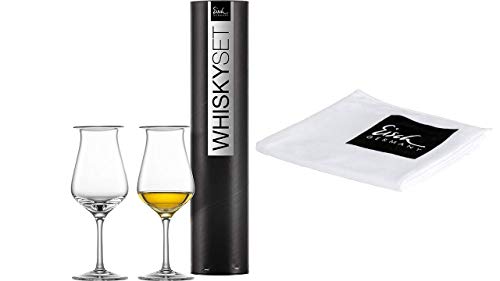 EISCH Malt-Whisky-Set Jeunesse in Geschenkröhre mit Glaspoliertuch, 25140900 514/900 + 30094202 von EISCH