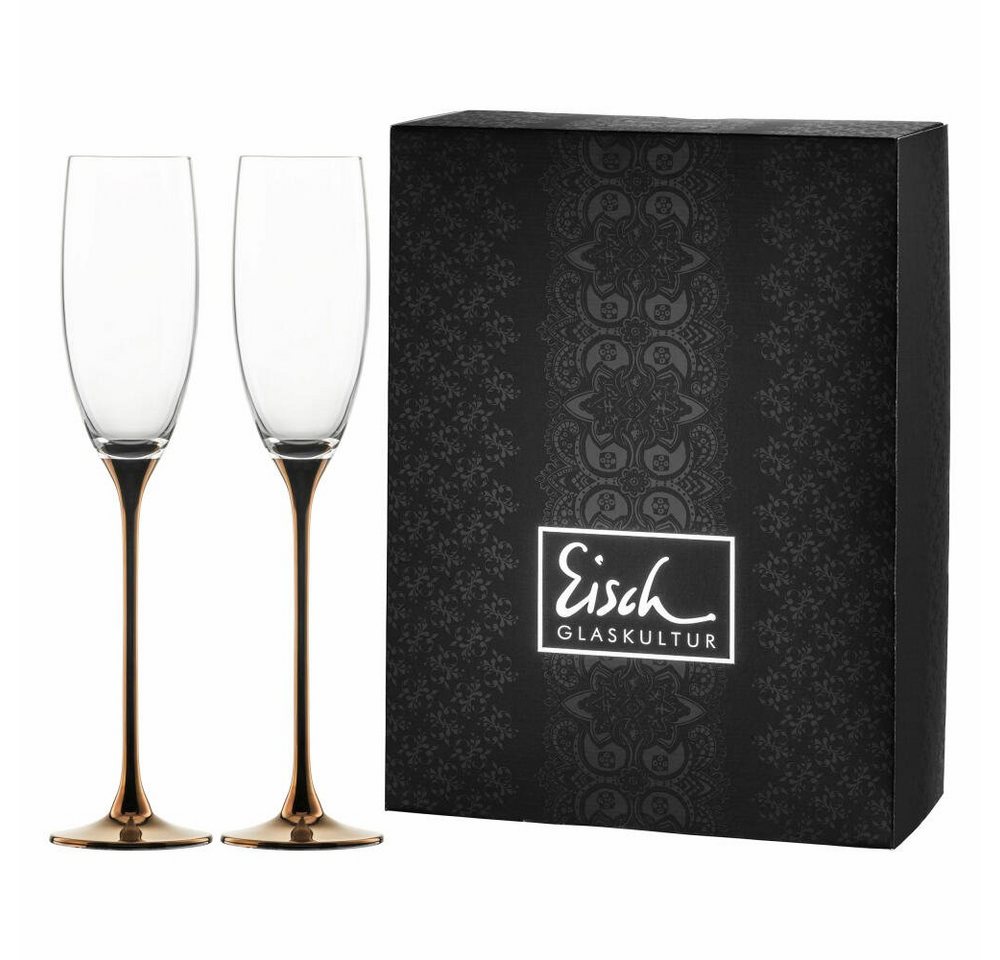 Eisch Sektglas 2er Set Kupfer Champagner Exklusiv, Kristallglas von Eisch