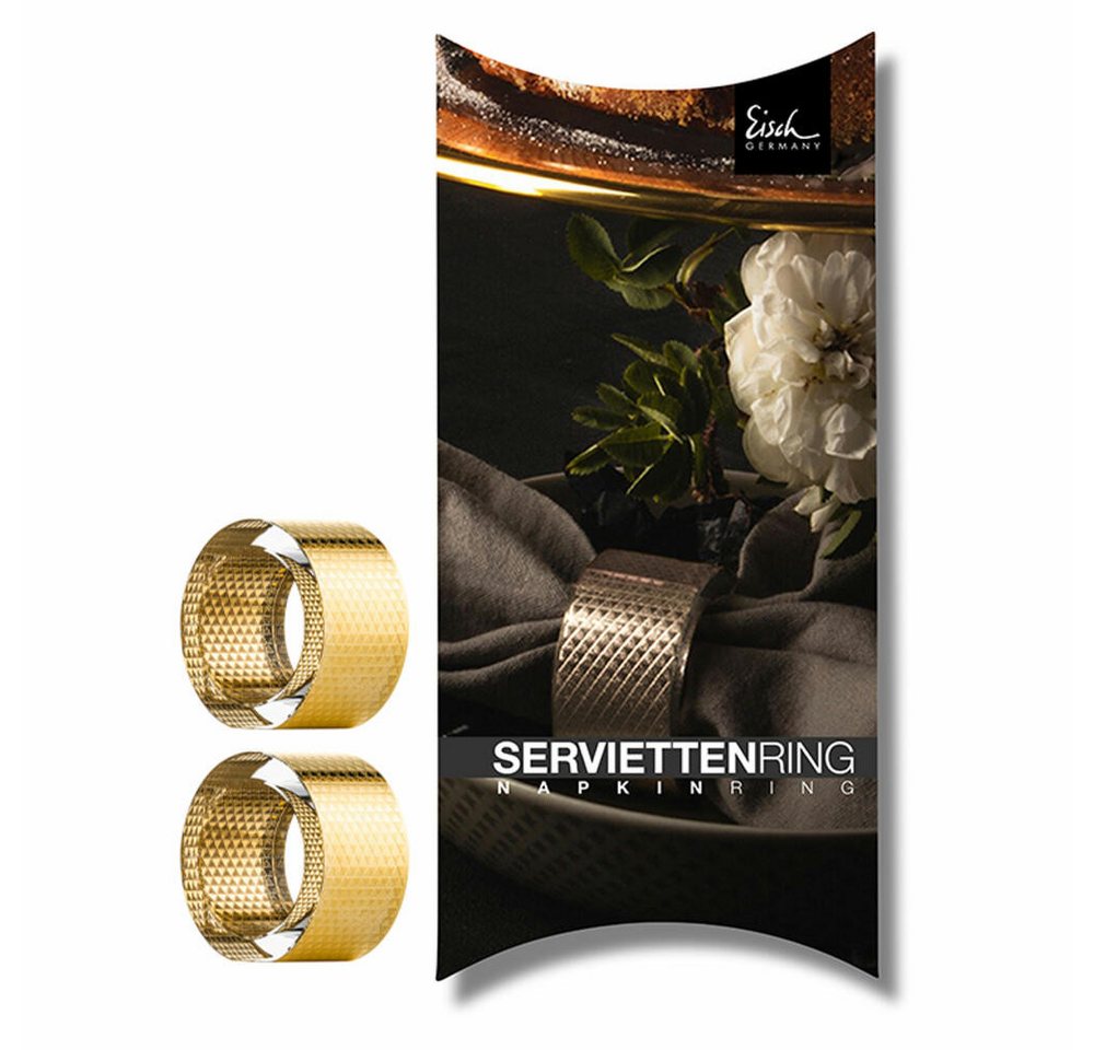 Eisch Serviettenring 2er Set Aurea Gold 50 mm, Glas von Eisch