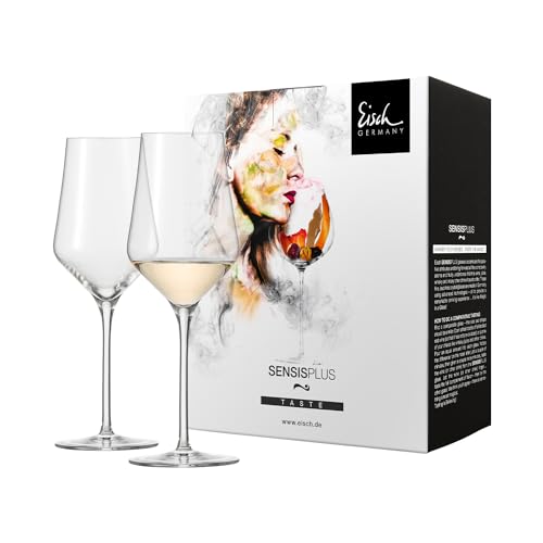 Eisch Sky White Wine Kristallglas, SensisPlus Belüftungstechnologie, bleifrei, spülmaschinenfest, 2er-Set, 380 ml von EISCH