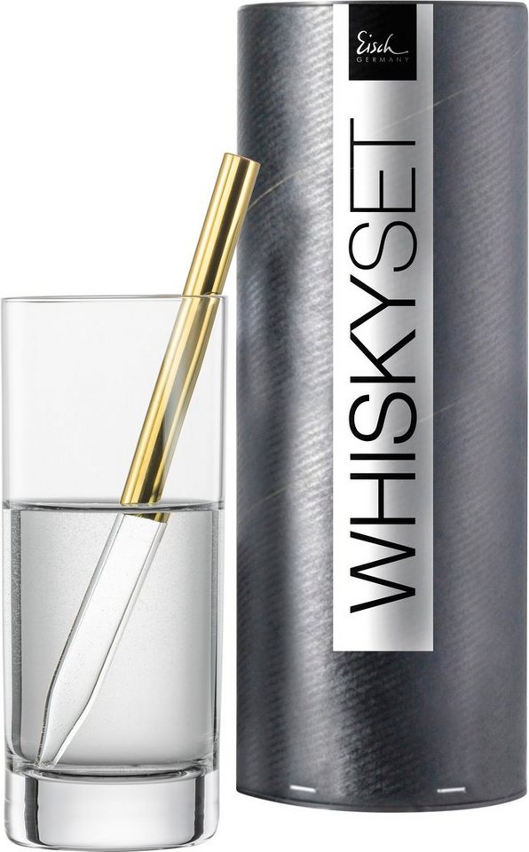 Eisch Whisky-Pipette Gentleman (Set, 2 St), Kristallglas, metallicbeschichtet, inkl. 1 Wasserglas, 190 ml von Eisch