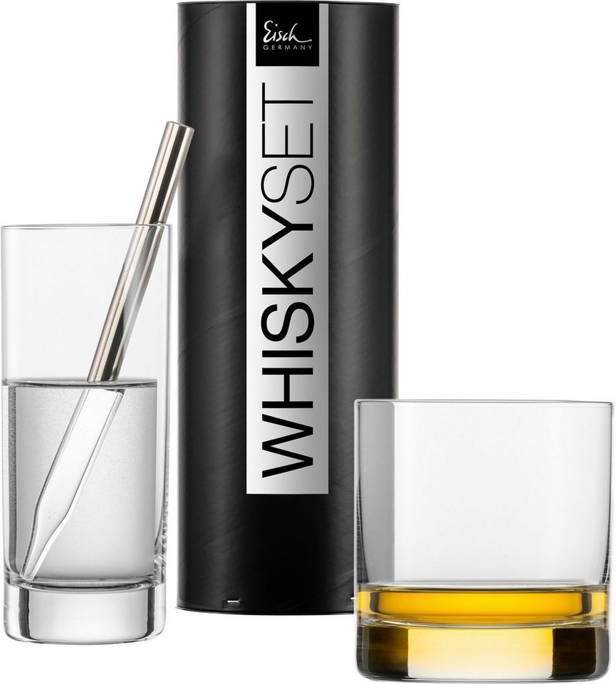 Eisch Whiskyglas GENTLEMAN, Made in Germany, Kristallglas, Pipette Spezialglas, in Handarbeit mit echtem Platin veredelt, 3tlg. von Eisch
