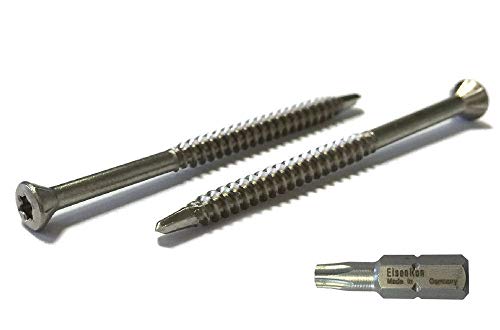 Dielenschrauben Edelstahl 3,2x25 mm - 200 St. mit Linsenkopf Torx A2 incl. Bit von EisenRon