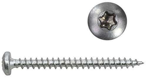 Panhead Schrauben Edelstahl 5x45 mm - 100 St. Vollgewinde Holzschrauben Torx A2 von EisenRon