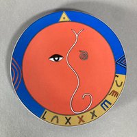 90Er Jahre Rosenthal Teller Fun & More No. 11 Miracle Views Designer Group 1994 Orange Blau von EisenhoferAntik