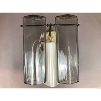 Wandlampe Glasröhren 60Er Mid Century Vintage Rauchglas Lampe Wandlampe Glasröhren 60Er Mid Century Vintage Rauchglas Lampe von EisenhoferAntik