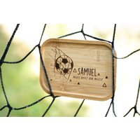 Brotdose | Edelstahlbox Mit Bambusdeckel, Lunchbox Wunschnamen Und Fußball, Schulkind 24, Fußballfan Wm Em Brotdose | Edelstahlbox Mit Bambusdeckel, Lunchbox Wunschnamen Und Fußball, Schulkind 24, Fußballfan Wm Em von EisenwaldManufaktur