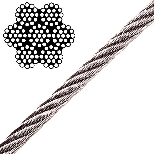 Eisenwaren2000 | (10 Meter) D = 4 mm 7x19 Edelstahlseil - weich - Stahlseil - Seil - Edelstahl A4 V4A - rostfrei von Eisenwaren2000