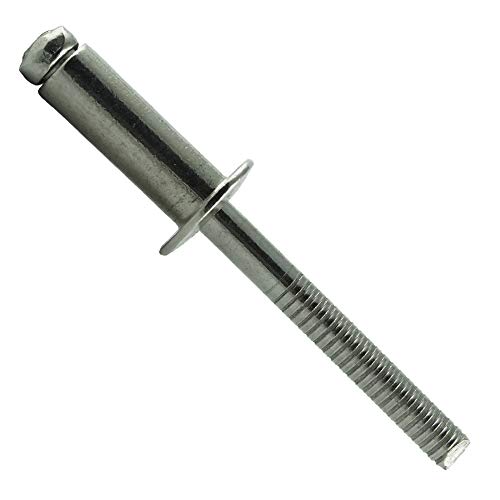 Eisenwaren2000 | 6,4 x 40 mm Blindniet (20 Stück) - mit Flachkopf - Popnieten DIN 7337 - ISO 15983 - Niet - Edelstahl A2 V2A - rostfrei von Eisenwaren2000