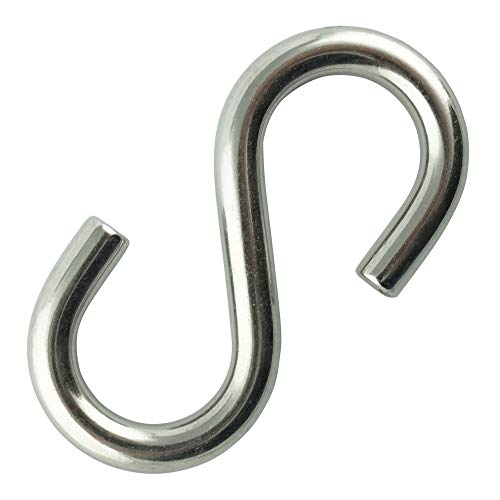 Eisenwaren2000 | D = 5 mm, L = 40 mm S-Haken (10 Stück) - Symmetrisch - Kleiderhaken - Edelstahl-Haken A4 V4A - rostfrei von Eisenwaren2000