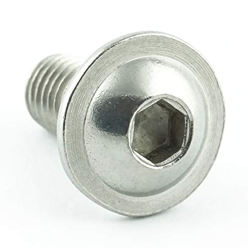 Eisenwaren2000 | M12 x 16 mm Linsenkopfschrauben mit Innensechskant und Flansch (10 Stück) - ISO 7380 Linsenkopf Schrauben mit Flachkopf und Bund - Gewindeschrauben - Edelstahl A2 V2A - rostfrei von Eisenwaren2000