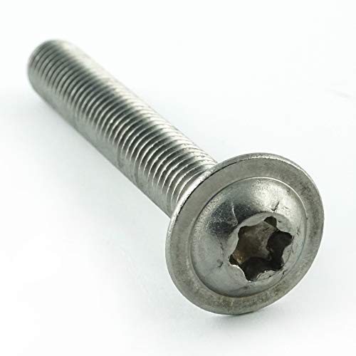 Eisenwaren2000 | M6 x 6 mm Linsenkopfschrauben mit Innensechsrund TX und Flansch (30 Stück) - ISO 7380 Linsenkopf Schrauben mit Flachkopf und Bund - Gewindeschrauben - Edelstahl A2 V2A - rostfrei von Eisenwaren2000