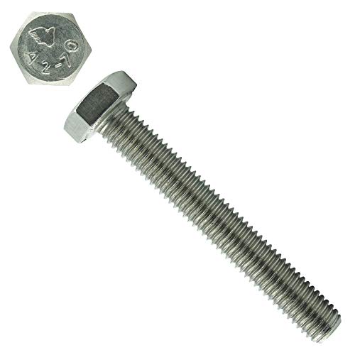 Eisenwaren2000 - Sechskantschrauben - Vollgewinde - M8 x 16 mm (5 Stück) - DIN 933 - ISO 4017 - Sechskant-Schrauben - Gewindeschrauben - Maschinenschrauben - Edelstahl-Schrauben VA A2 V2A von Eisenwaren2000