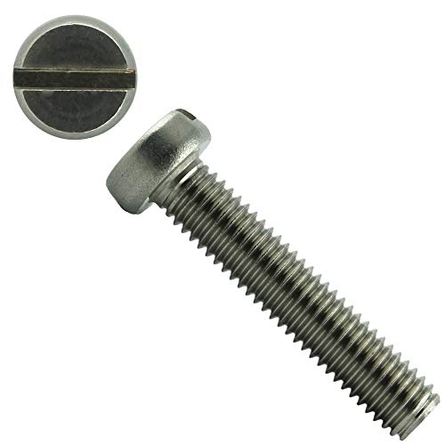 Eisenwaren2000 | Zylinderschrauben mit Schlitz M4 x 14 mm (50 Stück) - Schlitzschrauben DIN 84 - ISO 1207 Zylinderkopf Schrauben - Gewindeschrauben - Edelstahl A2 V2A - rostfrei von Eisenwaren2000