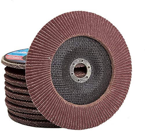 115 mm Fächerscheiben Körnungen P40-P120 Flap Disk für Winkelschleifer Aluminium Oxid Schleifteller Rot Schleifscheibe (10, P40) von Eisenwolf