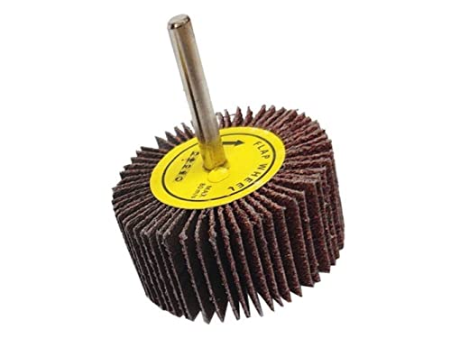 Set Lamellenschleifer 40 mm x 30 mm 6 mm Griff Schleifköpfe für Bohrmaschinen Fächerschleifer Körnung 40- 120 wahlbar, für Metall und Holz (20, P100) von Eisenwolf