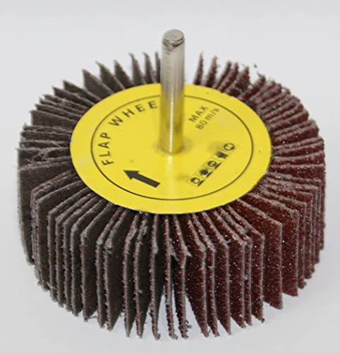 Set Lamellenschleifer 80 mm x 30 mm 6 mm Griff Schleifköpfe für Bohrmaschinen Fächerschleifer Körnung 40- 120 wahlbar, für Metall und Holz (5, P60) von Eisenwolf