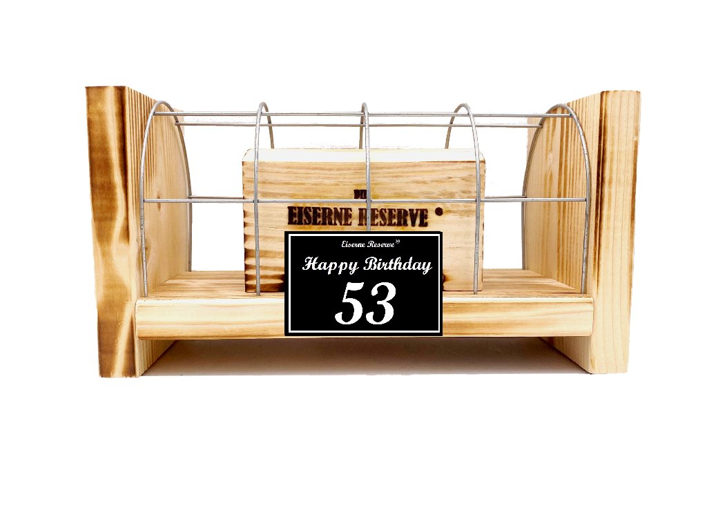 Eiserne Reserve® Geschenkbox 53 Happy Birthday - Eiserne Reserve Gitterbox Geldgeschenk 53. Geburts von Eiserne Reserve®