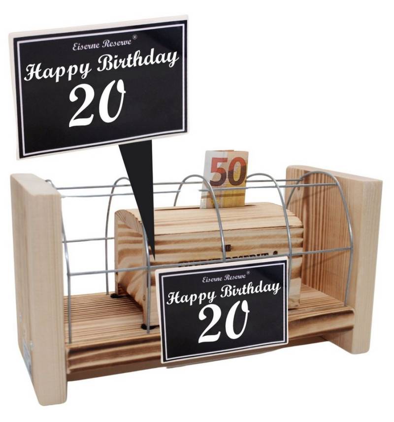 Eiserne Reserve® Geschenkbox Happy Birthday 20 - Eiserne Reserve Gitterbox - Geburtstag Geldgeschen von Eiserne Reserve®