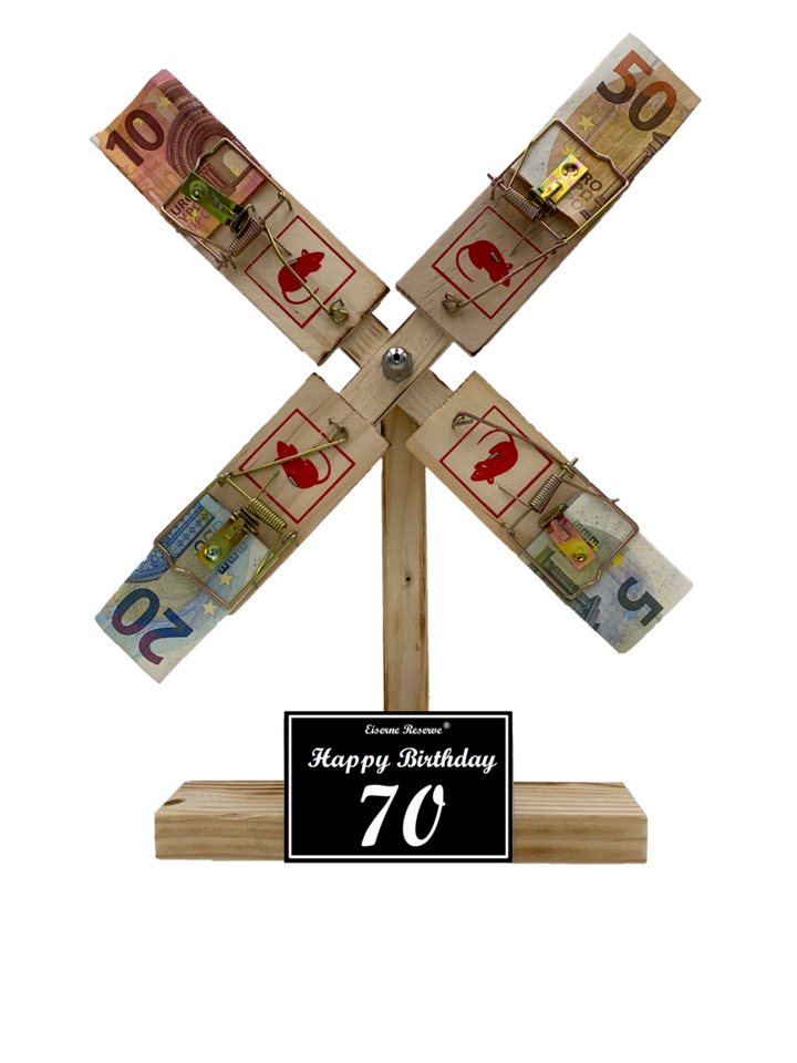 Eiserne Reserve® Geschenkbox Happy Birthday 70 Geburtstag - Eiserne Reserve Windmühle - Geld versc von Eiserne Reserve®