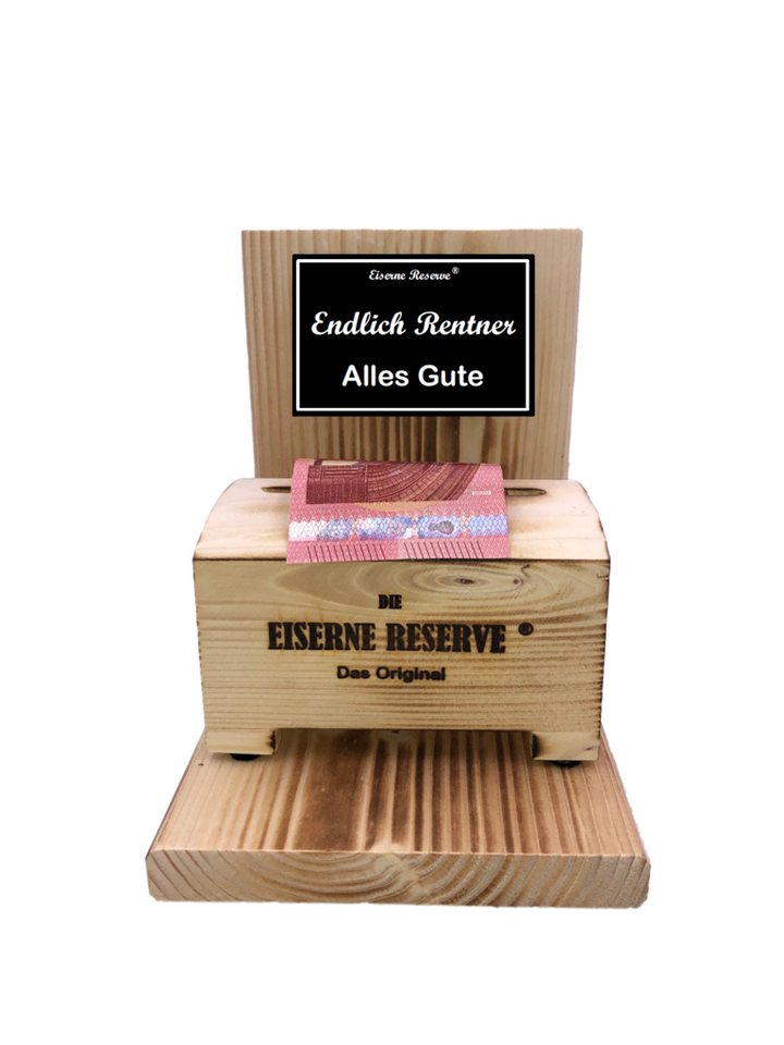 Eiserne Reserve® Geschenkbox Endlich Rentner Alles Gute - Eiserne Reserve - Geldbox - Geldgeschenk von Eiserne Reserve®