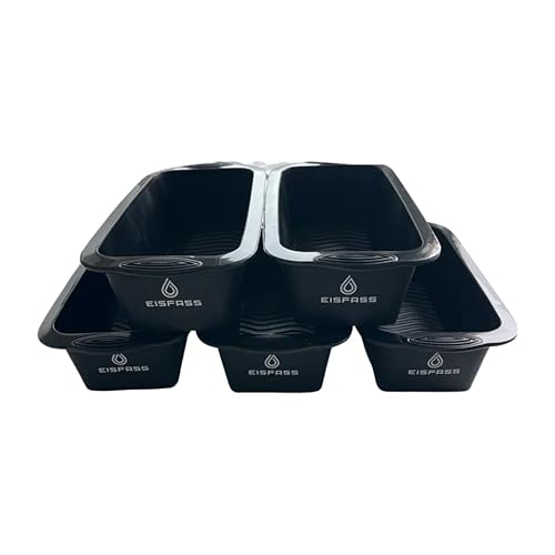 Eisfass Große Eiswürfelformen, 5er Pack Eiswürfel Wiederverwendbar Einfache Freigabe Eiswürfelform Silikon für Eisbad Whiskey Cocktails Pudding Gelee Milchsaft Home Party Getränke (schwarz) von Eisfass