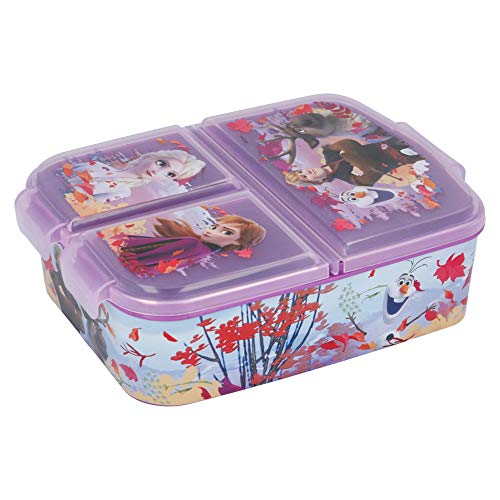 Brotdose Eiskönigin 2 Lunchbox mit 3 Fächern, Bento Brotbox für Kinder - ideal für Schule, Kindergarten oder Freizeit von Eiskönigin 2