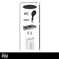 EISL Duschset GRANDE VITA, Duschsystem mit Thermostat und Ablage, Chrom/Schwarz von Eisl