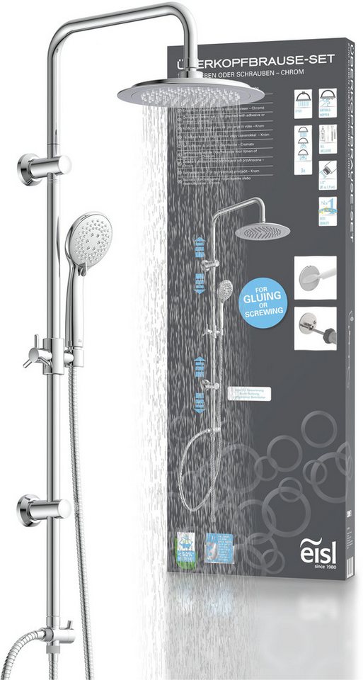 Eisl Brausegarnitur, Höhe 105,4 cm, 4 Strahlart(en), 3-fach verstellbare Wellness Handbrause mit Antikalk-Noppen von Eisl
