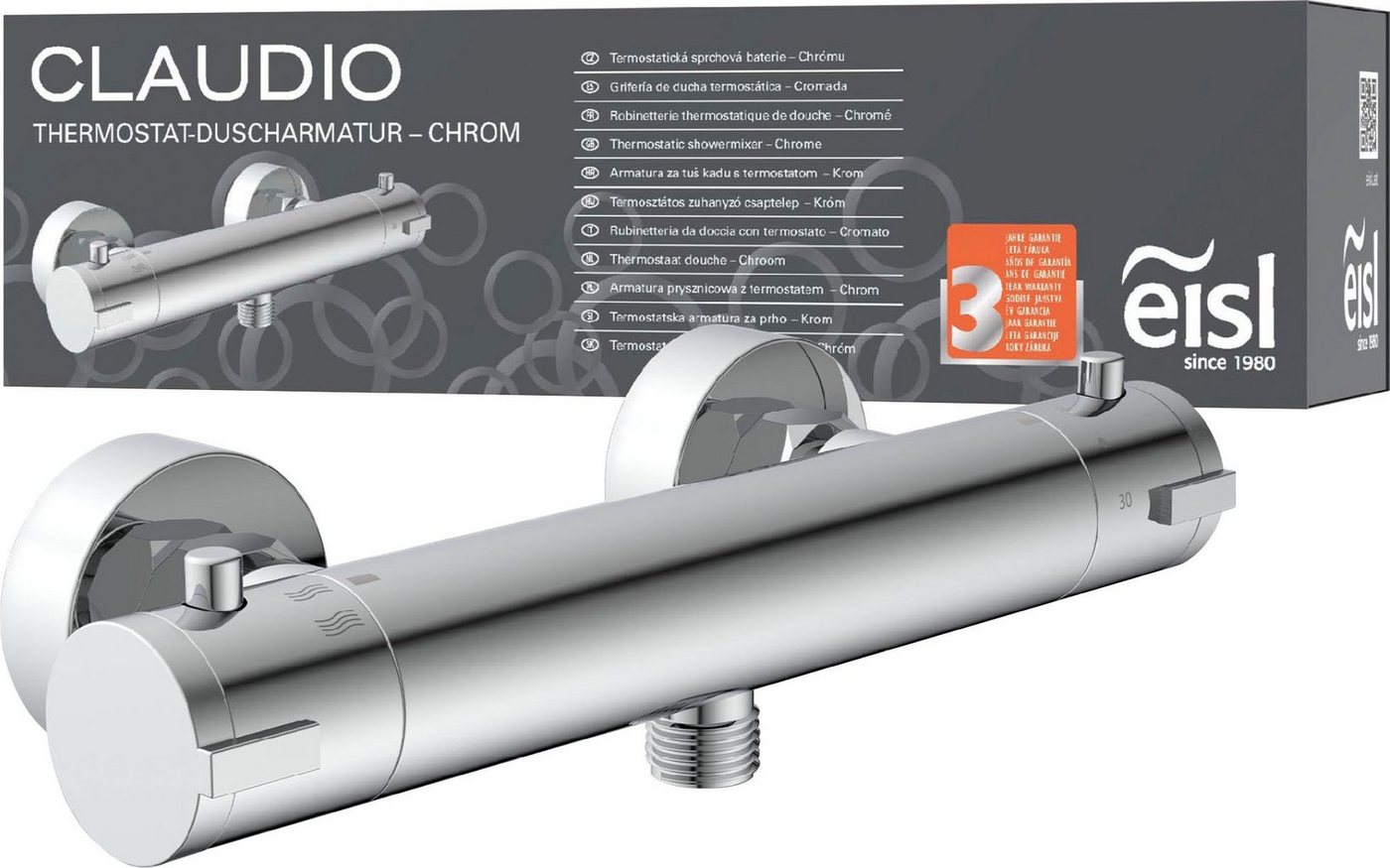 Eisl Duscharmatur CLAUDIO mit Thermostat, Mischbatterie Dusche, Duschthermostat in Chrom von Eisl