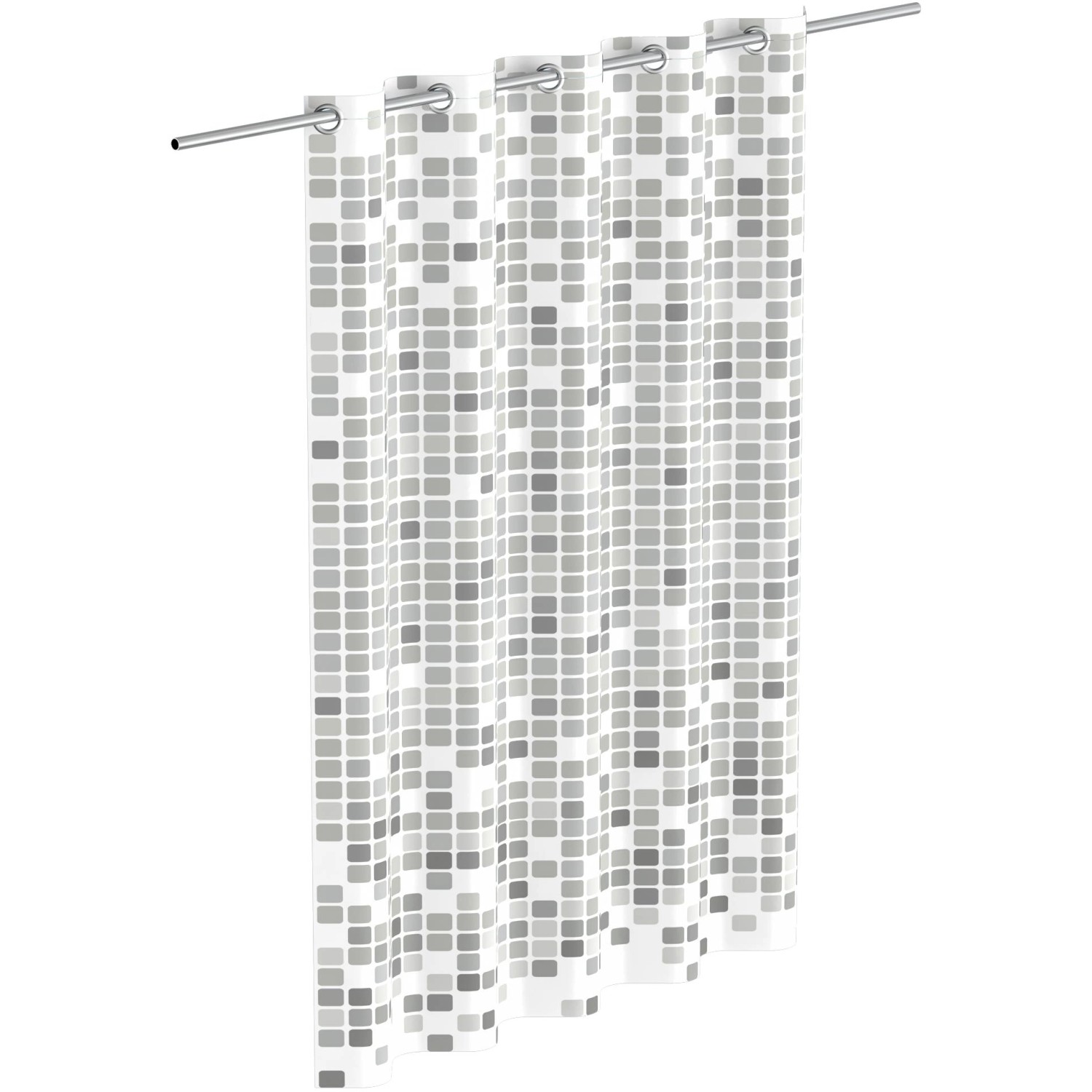 Eisl Textil Duschvorhang mit Motiv Mosaik Grau 180 cm x 200 cm Waschbar von Eisl