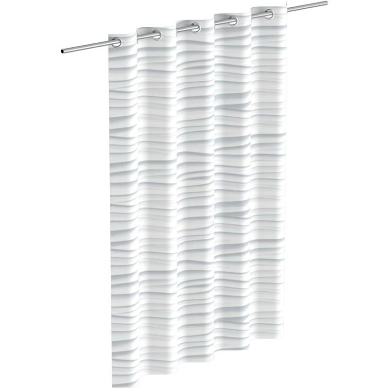 Eisl Textil Duschvorhang mit Motiv White Wave 180 cm x 200 cm Waschbar von Eisl