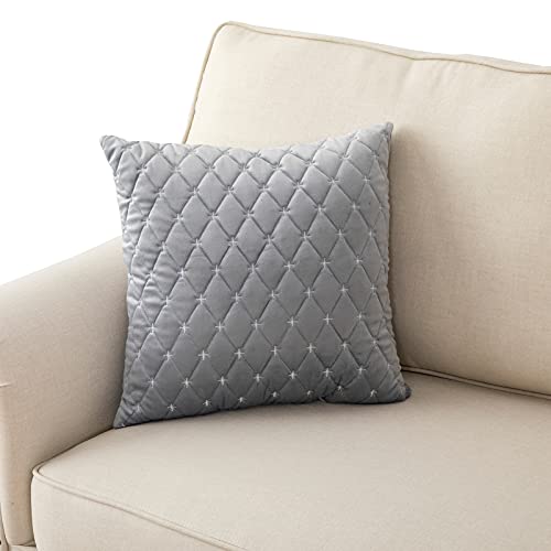 Eismodra Dekokissen,Sofabezug 3 Sitzer,Anti-Rutsch-Couch Überzug für L Form Sofaschoner Chaiselongue Ecksofa 2 Sitzer Schonbezüge Wohnzimmer Sessel Hunde Haustiere,Hellgrau,45x45cm(nur 1 Stück) von Eismodra