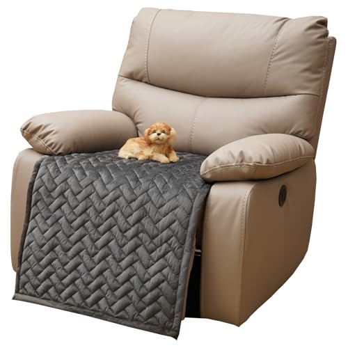 Eismodra Sesselschoner,Sesselbezug für Relaxsessel,Anti-Rutsch Sessel Überzug,Sesselüberwurf Sofa Schoner Bezug mit Armlehne Sesselüberzug für Fernsehsessel Haustiere (Dunkelgrau, 1 Stück 60x100cm) von Eismodra