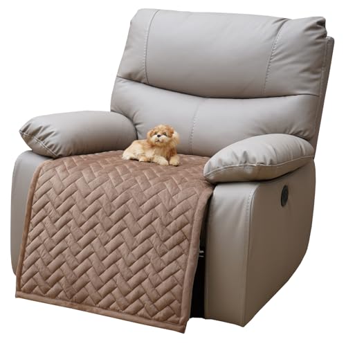 Eismodra Sesselschoner,Sesselbezug für Relaxsessel,Anti-Rutsch Sessel Überzug,Sesselüberwurf Sofa Schoner Bezug mit Armlehne Sesselüberzug für Fernsehsessel Haustiere (Hellbraun, 1 Stück 60x100cm) von Eismodra