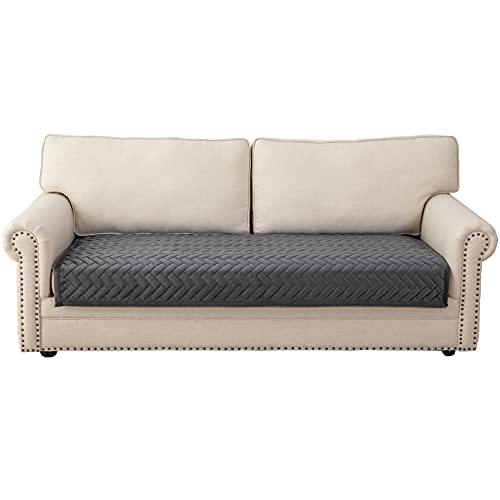 Eismodra Sofa Überzug,Sofabezug 3 Sitzer,Anti-Rutsch-Couch Überzug für L Form Sofaschoner Chaiselongue Ecksofa 2 Sitzer Schonbezüge Wohnzimmer Sessel Hunde Haustiere,Dunkelgrau,110x160cm(nur 1 Stück) von Eismodra