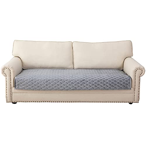 Eismodra Sofa Überzug,Sofabezug 3 Sitzer,Anti-Rutsch-Couch Überzug für L Form Sofaschoner Chaiselongue Ecksofa 2 Sitzer Schonbezüge Wohnzimmer Sessel Hunde Haustiere,Hellgrau,110x210cm(nur 1 Stück) von Eismodra