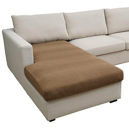 Eismodra Sofabezug L Form,Sofa Überzug 3 Sitzer,Stretch Sitzkissenbezug,Couch Überwurfdecke Sofaschoner Sofaüberwurf,Elastischer Bezug Cover für L-Form,Hellbraun,Chaiselongue(1 Stück) von Eismodra