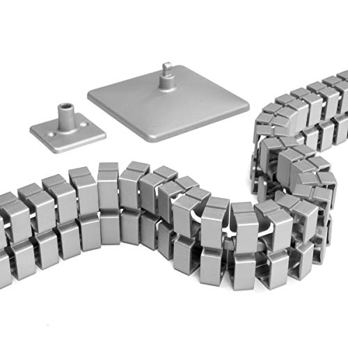 EISNHAUER ® Kabelkette Slim für saubere Verkabelung an höhenverstellbaren Schreibtischen, 131 cm lang (Silber) von Eisnhauer