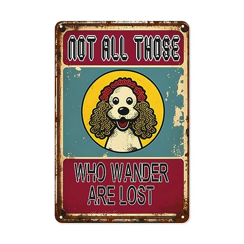 Lustiges Metall-Blechschild "Not All Those Who Wander Are Lost", perfekt für Hippie-Raumdekoration, 20,3 x 30,5 cm, Hippie-Dekoration von Eisryrv