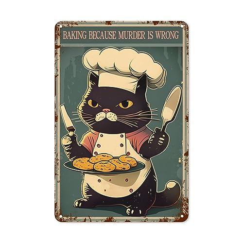 Retro-Metall-Blechschild "Baking Because Murder Is Wrong", lustige Küchenschilder, geeignet für den Einsatz in der Küche, Wanddekoration, 20,3 x 30,5 cm, einzigartige Wanddekoration Retro-Metall-Blechschild "Baking Because Murder Is Wrong", lustige Küchenschilder, geeignet für den Einsatz in der Küche, Wanddekoration, 20,3 x 30,5 cm, einzigartige Wanddekoration von Eisryrv