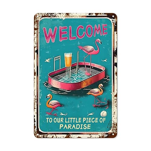 Wanddekoration für den Außenbereich, Pool-Schilder und Dekoration, Outdoor-Pool-Regeln, Schilder, 20,3 x 30,5 cm, Metall-Blechschild, Wanddekoration, Vintage-Pool-Kunst-Schilder von Eisryrv