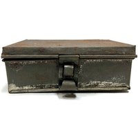 Miniatur Blechdose, 19 Jahrhundert Antike Primitive Handgemachte Dose Dokumentenbox, Handgelötet Miniatur Blechdose, 19 Jahrhundert Antike Primitive Handgemachte Dose Dokumentenbox, Handgelötet von EitherOrFinds