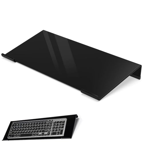 Eitonbu Computertastatur-Ständer, Acryl-Tastaturablage mit Gummistreifen, Acryl-Erhöhung (Halterung) für einfaches ergonomisches Tippen und Arbeiten zu Hause und im Büro, Schwarz von Eitonbu
