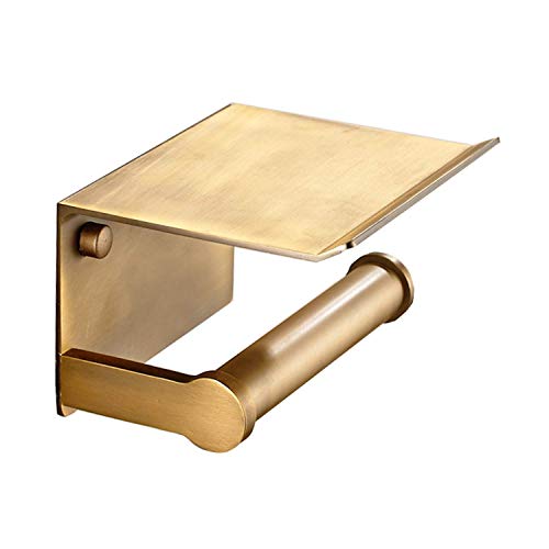 JINZER Toilet Paper Holder Antique Brass Toilet Paper Hanger with Mobile Phone Storage Shelf -Wall Mount (2#) von Eitonbu