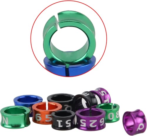 Eivdru 50 Stücke Offene Vogel fußring Papageien Fußring Vogelringe Bunt Aluminiumlegierung Fußring des Vogels Identifikation Beinbänder Vogelfußring Beinring Kanarienringe Taubenfußring(5.7mm) von Eivdru