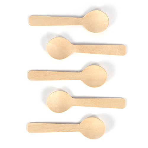 100 Stück Einweg Holzlöffel, Klein Kochlöffel aus Holz Gewürzlöffel Teelöffel Mini Löffel Hitzebeständiger Umweltschutz Mehrzweck-Holzlöffel Umweltfreundlich Biologisch Abbaubar von Ejoyous