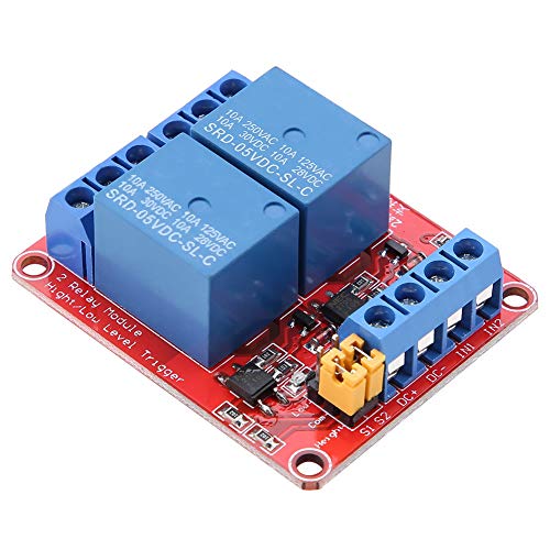 2 Kanal Relais Modul mit Optokoppler, DC Relaismodul Relay Relais Module Erweiterungsplatine Hoch und Niedrig Auslöser Mit LED Warnlampe für Special Sensor Shield (5V) von Ejoyous